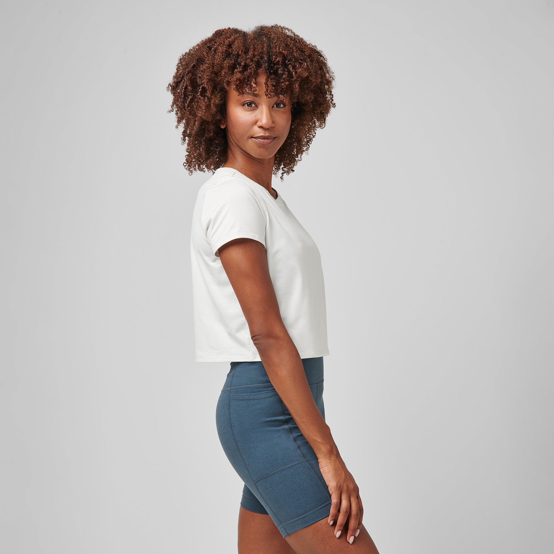 Core Tech Crop Tee - Soft White