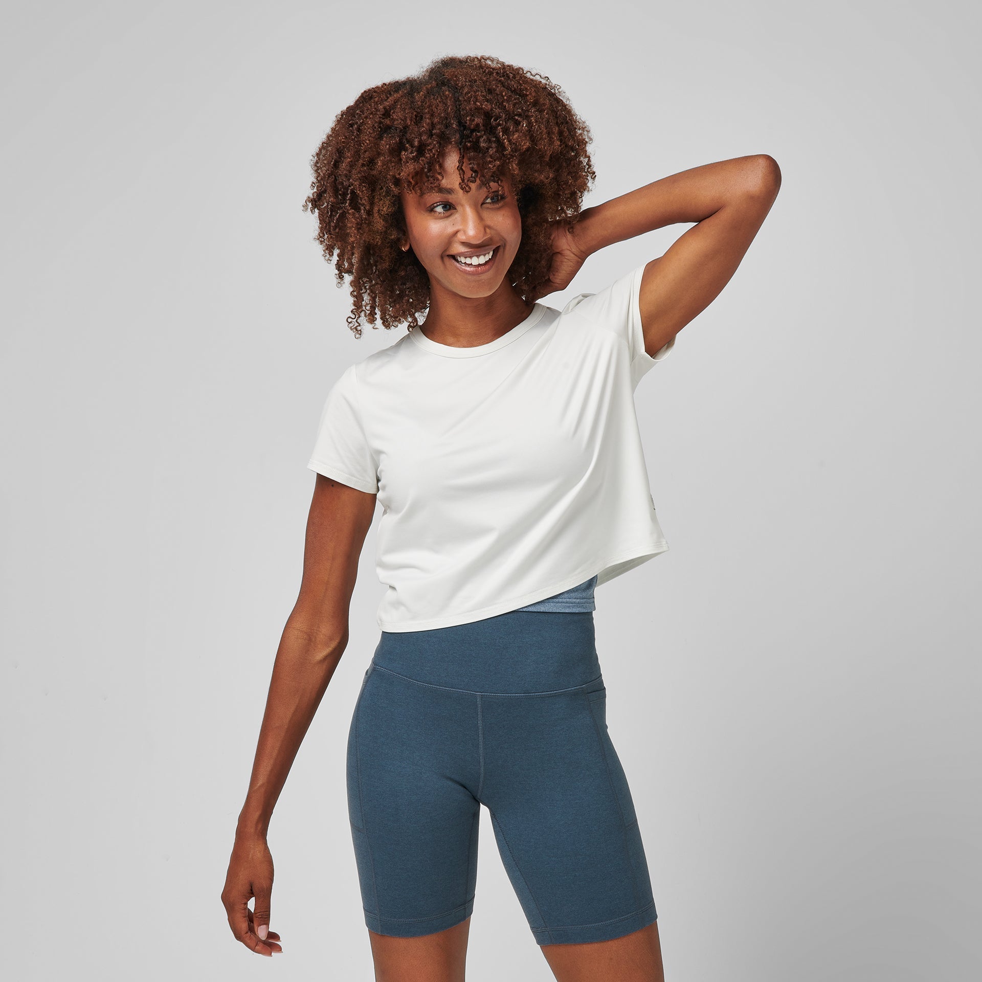 Core Tech Crop Tee - Soft White