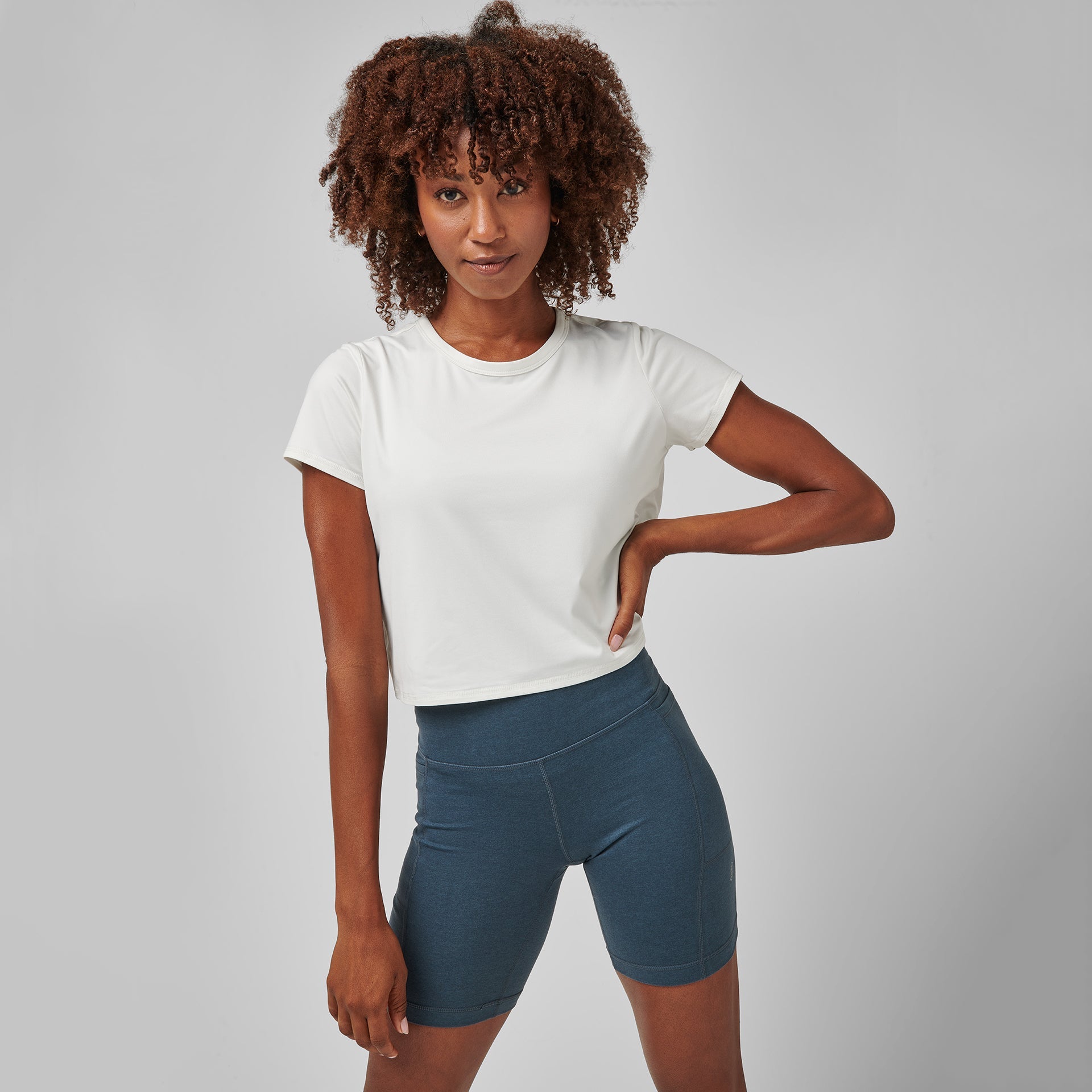 Core Tech Crop Tee - Soft White